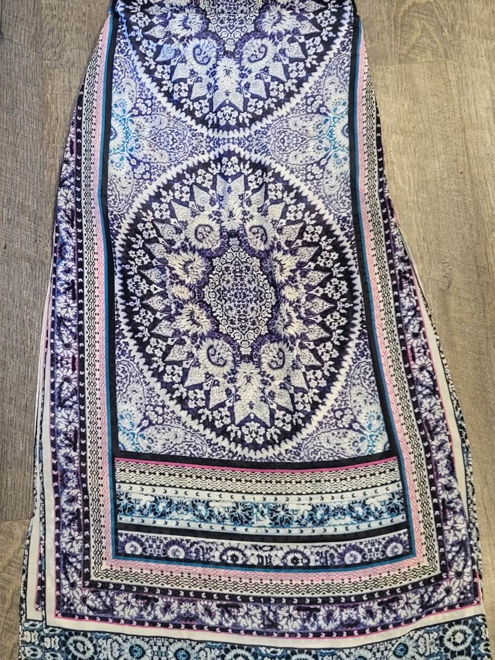 Express Purple and Pink Medallion Maxi Skirt